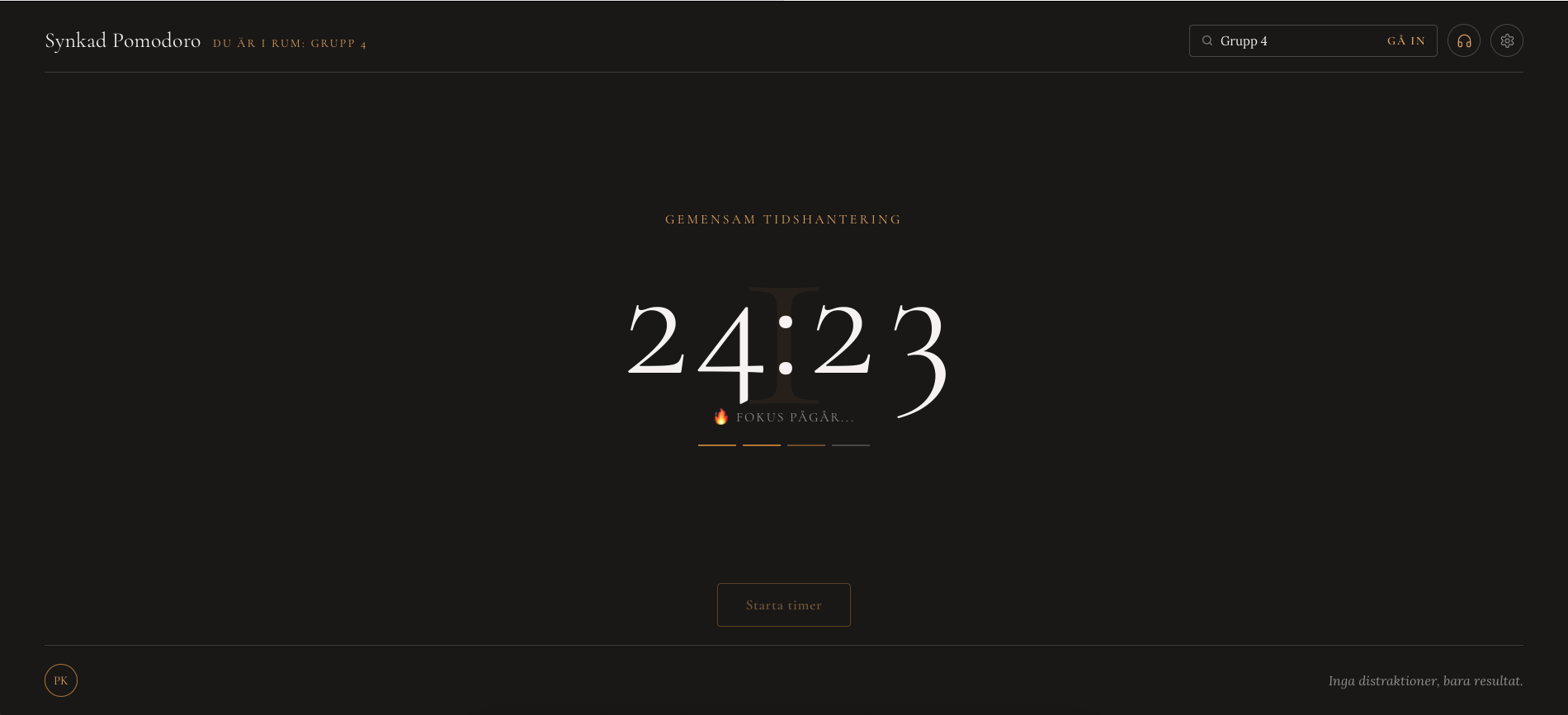 Synced pomodoro timer